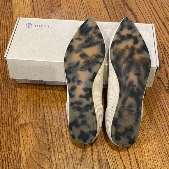 ROTHY’S The Point Ecru Cream Tan Flats Size 8 (fits 7.5) - Picture 7 of 8